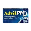 Advil PM Pain Reliever and Nighttime Sleep Aid, Pain Medicine with Ibuprofène for Pain Relief and Diphenhydramine Citrate for A Sleep Aid - 120 Caplets enduits