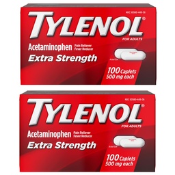 Tylenol Extra Strength Pain Relievers and Fever Reducer Caplets, 500 mg d'acétaminophène, pilules anti-douleur pour maux de tête, maux de dos, de dents et d'arthrite mineure