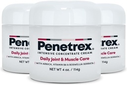 Thérapie des articulations et des muscles Penetrex - Confort apaisant pour le dos, le cou, les mains, les pieds - Rubule du corps entier premium avec Arnica, Vitamine B6 MSM & Boswellia - Crème de 4oz (3 Pack)