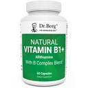 Complexe Dr Berg Vitamine naturelle B1 B6 B12 - supplément de vitamine B1 à l'allithiamine avec 8 Complexe Vitamine B essentielle pour les hommes et les femmes incluant Thiamin, Niacine, Folate, Magnésium et plus - 60 Capsules