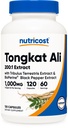 Nutricost Tongkat Ali 1000mg 120 Capsules - avec Tribulus Terrestris et BioPerine, Caps végétariens, Non-OGM, Sans gluten, Extrait de Potent