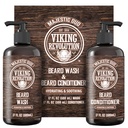 Revolution Viking Laver la barbe et conditioner pour les hommes avec huile d'argan et huile de jojoba - assouplissant et fortifiant soin de la barbe Shampooing et conditioner avec huile de barbe (17oz, Majestic Oud)
