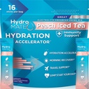 HydroMATE Poudre d'électrolyte Peach Tea Hydratation Packets Faible sucre 16 Compte