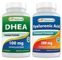 Meilleurs naturels DHEA 100mg et acide hyaluronique 200 mg