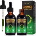 Gouttes de Mullein, Extrait de feuille de Mullein, Supplément biologique de teinture de feuille de Mullein, Pas d'additifs Gouttes de Mullein Extrait 2 fl Oz, 2 boîtes
