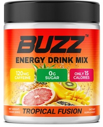 Energy Drink Powder - Energy Boost Drink Mix - Énergie sans sucre avec des antioxydants - Morning Kickstart et Sports Nutrition Endurance Product - 30 portions, 8 onces (fusion tropicale)