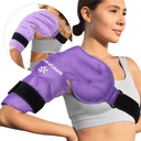 KingPavonini Schulter Ice Pack Rotator Manschette Kalte Therapie, Wiederverwendbares Gel Ice Pack für Schulterverletzungen, Schmerzlinderung, Schwellung, Schulterchirurgie, Tendonitis, Bursitis, Lila, Medium Size