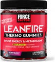 Kraftfaktor LeanFire Thermo Gummie mit B12 Vitamine, Koffein, & Grüne Kaffeebohne, Boost Energy, Stoffwechsel, Ausdauer, Stamina, Motivation, Fokus, & Performance, Pre Workout Gummies, 120 Gummies