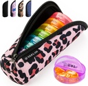 Yaklim Pill Organizer 1 Times a Day, Ultralight Travel Pill Box, Weekly Pill Containers 7 Day with Portable Vitamin Fish Oils Supplement