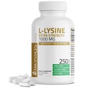 Bronson L-Lysine Extra Strength 1000 MG pro Tablet Hohe Potenz, Immununterstützung & unterstützt Kollagensynthese, Non-GMO, 250 Vegetarische Tabletten