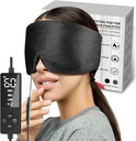 sticro Masque à œil chauffé avec extra grande taille pour les yeux secs et le soulagement de la pression de sinus, tampon de chauffage ultra doux visage pour le soulagement des maux de tête de tension, soulagement de la douleur Jaw TMJ - 3 réglages de la chaleur et 5 temps (noir)