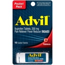 Comprimés enduits advil analgésique et réducteur de fièvre, Ibuprofène 200mg, 4 x 10 Compte de flacon, soulagement rapide de la douleur, Pocket Pack