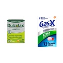 Dulcolax Overnight Relief Laxative for Gentle Constipation Relief, Bisacodyl 5 mg Tablets, 50 Count & Gas-X Extra Strength Kaubare Gas Relief Tabletten mit Simethicone 125 mg für Bloating Relief