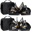 2 PCS Reise Schmuck Organizer Cases,kleine Schmucktaschen mit klaren Reißverschluss Velvet Pouches für Reisen