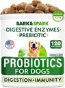 BARK&SPARK Dog Probiotic Chews - Gas, Durchfall, Allergien - Enzyme + Präbiotika - Kaufaser - Verdauung, Immunität - USA Made - 90 Ct - Chicken