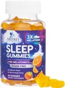 Gommies Melatonine Sleep sans sucre - 6 mg Gommies Melatonine Sleep pour adultes, Suppléments Gommy Dormant Extra Force, Supplément de soutien au sommeil occasionnel, 6 mg Gomitas para Dormir - 60 Compte