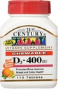Vitamine à croquer D3, orange, 10 mcg (400 UI), 110 comprimés