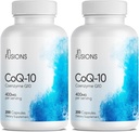 Infusionen Pure Extra Strength CoQ10 400mg 400 Kapseln hohe Absorption Glutenfreie Non-GMO 2 Pack