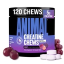 Comprimés à croquer en créatine animale - Monohydrate de créatine amélioré avec AstraGin pour améliorer l'absorption, sel de mer pour les pompes ajoutées, comprimés croustillants délicieux et pratiques - raisin