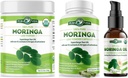 PURA VIDA MORINGA Poudre 8 oz Capsules (120 Nombre) et Huile de Moringa Biologique (2fl oz)