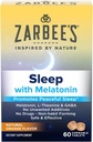 Zarbee's Melatonin 5mg, L-Theanine + GABA Sleep Supplement to Promote Peaceful Sleep, Natural Orange Flavor, Chewable Tablets for Adults Age 12 Up, 60 Count