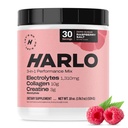 Harlo - Sel de framboise Mélange de boisson électrolytique avec collagène bovine et créatine- Poudre monohydratée de créatine - Poudre de boisson énergétique - Poudre de pré-entraînement - Boissons énergétiques sans sucre - Récupération après entraînement