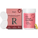 Rael Bundle - Supplément PMS pour les femmes (28 capsules) et les palettes de chauffage à base de plantes (Grande, 8 comte)