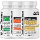 CandEase Matrix Pillen & Colon Cleanser & Complete Detox Matrix Fast Kit Bundle 3pk | Caprylic Acid Oregano Protease & Cellulase Enzyme Laxatives ACV Chromium & 100 Bil CFU/g Verdauungsprobiotik