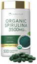 Comprimés de spiruline biologique de Carlyle 3500mg.500 Count.