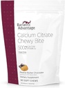 Avantage bariatrique Citrate de calcium Morceaux à mâcher 500 mg - Très absorbant et digestible - Vitamine D3 - Supplément de calcium facile à mâcher - Chocolat au beurre d'arachide - 90 Compte