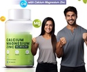 Calcium, Magnésium, Zinc avec Vitamine D3 & B12, 1000mg I 60 Comprimés de Vég.Support de solides articulations santé.