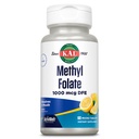 KAL Méthyl Folate 1000 mcg, forme active 5-MTHF, supplément à l'acide folique, santé cardiaque, soutien prénatal, de l'humeur et du cerveau, végétalien, naturel Lemon ActivMelt, garantie de 60 jours, 60 portions, 60 micro comprimés