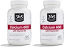 365 par le marché des aliments entiers Calcium avec comprimés de vitamine D3, 120 Nombre (paquet de 2)