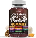 Nouveau supplément de lion de champignons d'âge - Supplément de champignons avec Reishi, Cordyceps - 60 comtes