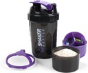 Shaker Bottle - Protein Shaker Cup mit Storage Compartments - Leak-proof Workout Shake Bottles mit Mixer für glatte Mischung-500ML/16oz (PURPLE & BLACK)