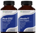 LifeSeasons Anxie-T avec Rest-ZZ - Supports Mood & Mental Focus - Se sentir calme et détendu - Essences tension et nervosité - Ashwagandha, Kava Kava, GABA & L-Theanine - 240 Capsules