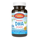 Carlson - Kid's Chewable DHA, 100 mg DHA, Cerveau et fonction de la vision, croissance et développement, Orange, 60 softgels à croquer