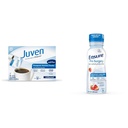 Juven Therapeutic Nutrition Drink Mix Powder for Wound Healing Support, Inclut Collagen Protein, Non aromatisé, 30 Compte et assurer la pré-chirurgie, boisson glucidique claire, fraise, 10 Fl Oz (paquet de 4)