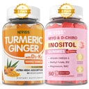 Sugar Free 2Pack Turmeric Ginger Gummis & 2Pack Myo-Inositol & D-Chiro Inositol Gummis