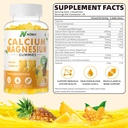 Gommies de zinc de magnésium de calcium avec vitamine D3, supplément de ashwagandha - Absorption accrue de haute puissance - Flaveur d'ananas-90 Compte