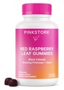 Pink Stork Rot Himbeer Blatt Gummi - Dritte Trimester Labor Prep + Postpartum Mood Essentials mit Abend Primrose Öl + Schwarz Cohosh - 60 Vegan Gummy Supplements, Non-GMO