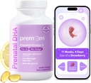 Premom Huile de poisson DHA prénatale: Triglycéride Oméga 3 avec 470mg DHA, 200mg EPA + 400 UI VIT Supplément D3 - Soutien à la fertilité pour les femmes - Source mondiale de poissons capturés sauvages