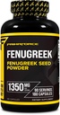 Primaforce Fenugreek Seed Capsules (180 Capsules / 1350mg Per Serving, 2 Capsule Servings) - Premium Herbal Supplement for Men and Women, Non-GMO, Gluten Free Supplement