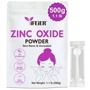 Poudre d'oxyde de zinc iFEier 500g(1,1 lb) Poudre d'oxyde de zinc 100% Pure Non Nano Non Coté pour la protection de la peau