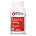 PROTOCOLE POUR LA BALANCE VIE Ubiquinol 200mg - Biodisponible CoQ10 Softgels - Heart Health Support - Oxidative Stress Quencher - Sans soja et sans lait - 60 Softgels