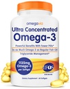 OmegaVia Ultra Concentrated Omega 3 Fish Oil Burpless, 60 Softgels, Triple Strength Omega 3 Fish Oil Supplements, 1135 mg Pure Omega3, keine Fishy Burps, High EPA DHA DPA, IFOS 5-Star