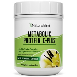 Protéines métaboliques C-Plus, Poudre de protéines de lactosérum et substitut de repas à la vitamine C, L-Glutamine et enzymes digestives, boisson à faible teneur en protéines de glucides, soutien au métabolisme, énergie et santé de la glutamine 1,1 lb, vanille