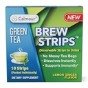 CALMOUR Natural Green Tea Extract Strips 10 Packs de thé vert Sacs de thé vert Alternative Travel Friendly On-The-Go Quick Dissolution Strips de thé citron avec des antioxydants