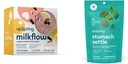 UpSpring Stomach Settle Drops, Mint Flavour, 28 Ct+Milkflow Stillende Ergänzung Getränke Mix mit Moringa & Blessed Thistle, No Fenugreek |Elderberry Lemonade Flavor | 16 Getränkemischungen