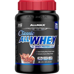 ALLMAX Classic AllWhey poudre de protéines de lactosérum, chocolat, 2 lbs – 30g de protéines par scoop, sans gluten, faible sucre, haute protéine, soutient la récupération des muscles, maigre muscles et post entraînement, pour les hommes et les femmes